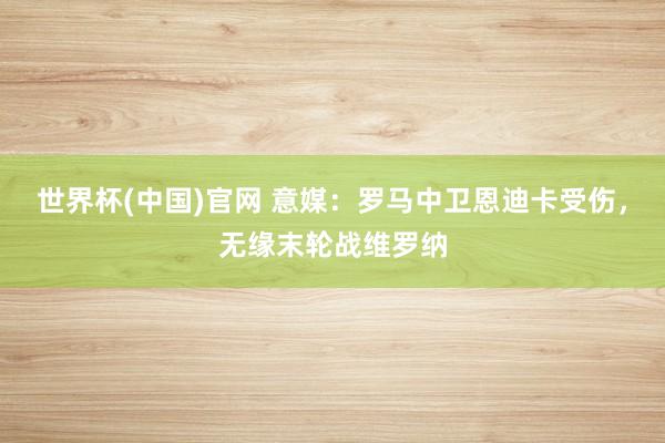 世界杯(中国)官网 意媒:罗马中卫恩迪卡受伤,无缘末轮战维罗纳