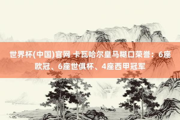 世界杯(中国)官网 卡瓦哈尔皇马糊口荣誉:6座欧冠、6座世俱杯、4座西甲冠军