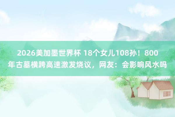 2026美加墨世界杯 18个女儿108孙!800年古墓横跨高速激发烧议,网友:会影响风水吗