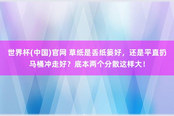 世界杯(中国)官网 草纸是丢纸篓好，还是平直扔马桶冲走好？底本两个分散这样大！