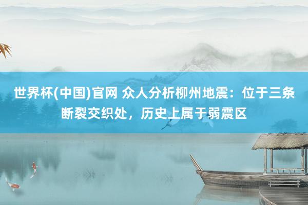世界杯(中国)官网 众人分析柳州地震：位于三条断裂交织处，历史上属于弱震区