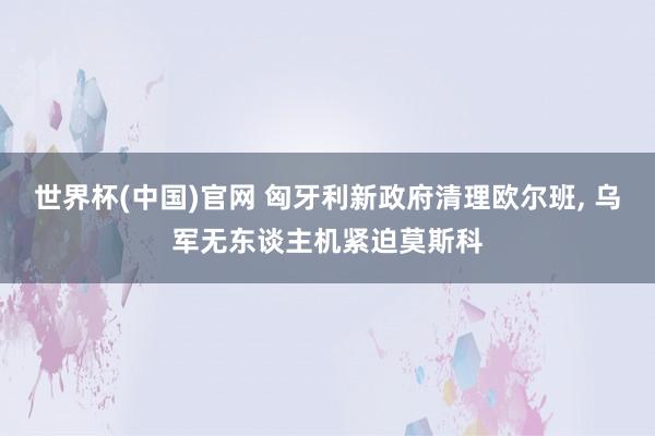 世界杯(中国)官网 匈牙利新政府清理欧尔班， 乌军无东谈主机紧迫莫斯科