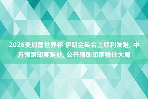 2026美加墨世界杯 伊朗金砖会上顺利发难, 中方领路印度难处, 公开辅助印度稳住大局