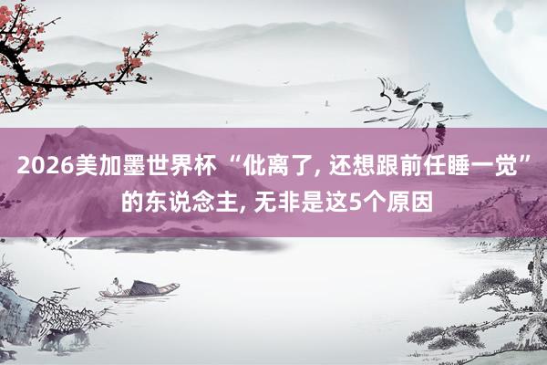 2026美加墨世界杯 “仳离了, 还想跟前任睡一觉” 的东说念主, 无非是这5个原因