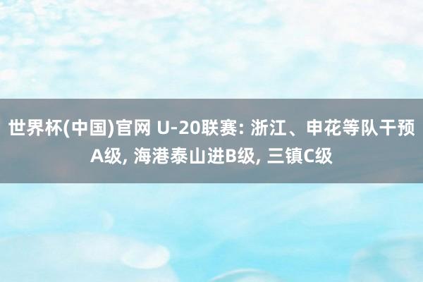 世界杯(中国)官网 U-20联赛: 浙江、申花等队干预A级, 海港泰山进B级, 三镇C级