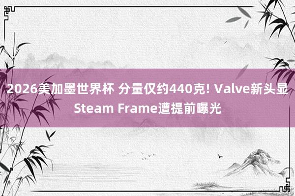 2026美加墨世界杯 分量仅约440克! Valve新头显Steam Frame遭提前曝光
