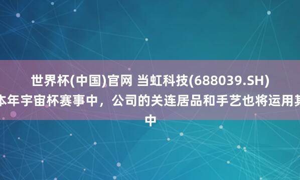 世界杯(中国)官网 当虹科技(688039.SH):本年宇宙杯赛事中,公司的关连居品和手艺也将运用其中