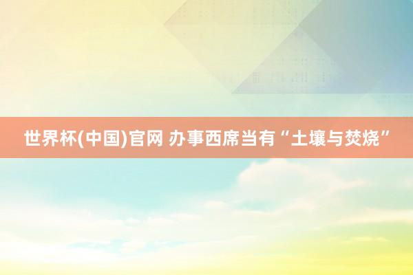 世界杯(中国)官网 办事西席当有“土壤与焚烧”