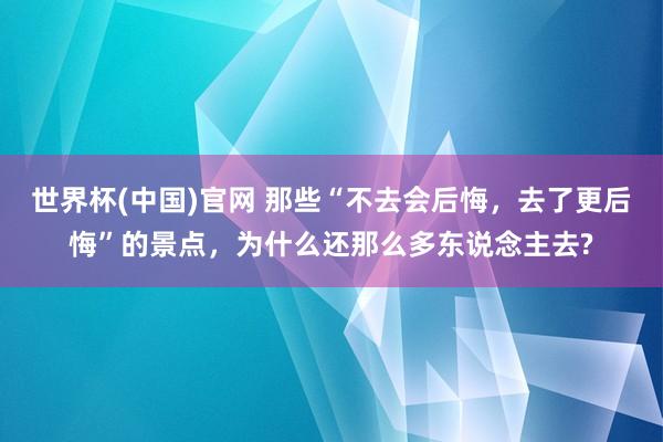 世界杯(中国)官网 那些“不去会后悔，去了更后悔”的景点，为什么还那么多东说念主去?