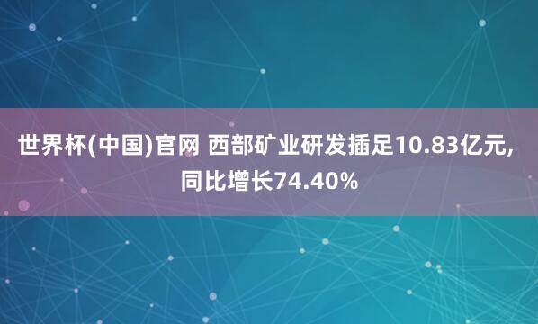 世界杯(中国)官网 西部矿业研发插足10.83亿元, 同比增长74.40%
