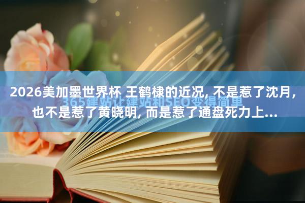 2026美加墨世界杯 王鹤棣的近况, 不是惹了沈月, 也不是惹了黄晓明, 而是惹了通盘死力上...