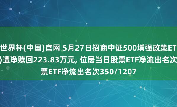 世界杯(中国)官网 5月27日招商中证500增强政策ETF(561950)遭净赎回223.83万元, 位居当日股票ETF净流出名次350/1207