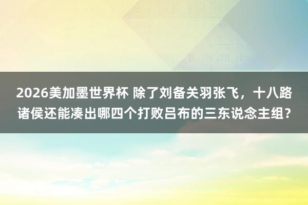 2026美加墨世界杯 除了刘备关羽张飞，十八路诸侯还能凑出哪四个打败吕布的三东说念主组？