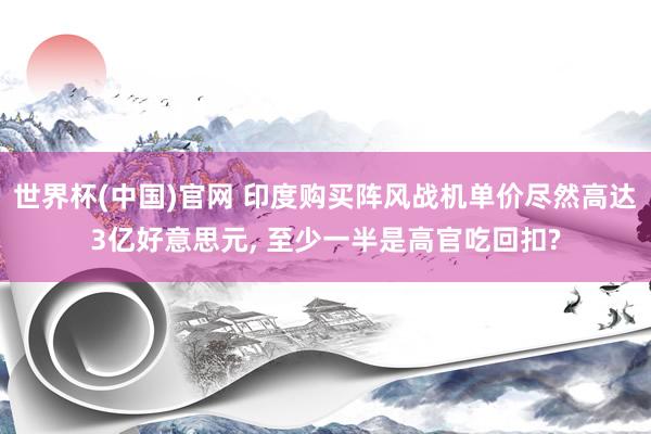 世界杯(中国)官网 印度购买阵风战机单价尽然高达3亿好意思元, 至少一半是高官吃回扣?