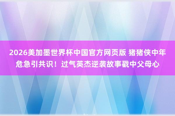 2026美加墨世界杯中国官方网页版 猪猪侠中年危急引共识！过气英杰逆袭故事戳中父母心