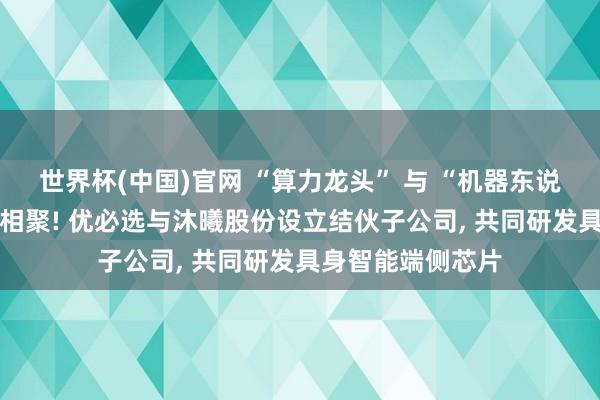 世界杯(中国)官网 “算力龙头” 与 “机器东说念主龙头” 强强相聚! 优必选与沐曦股份设立结伙子公司, 共同研发具身智能端侧芯片