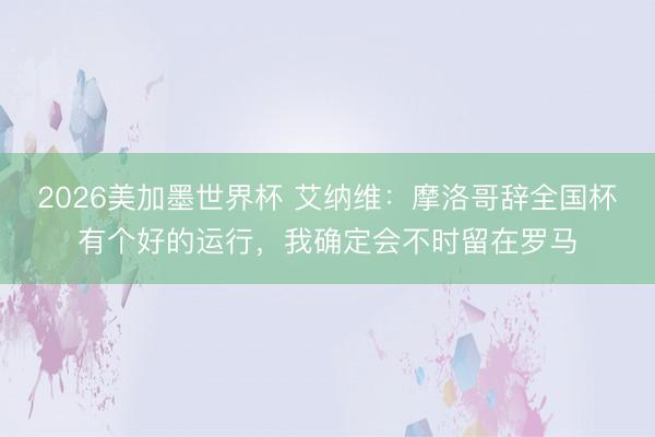 2026美加墨世界杯 艾纳维：摩洛哥辞全国杯有个好的运行，我确定会不时留在罗马